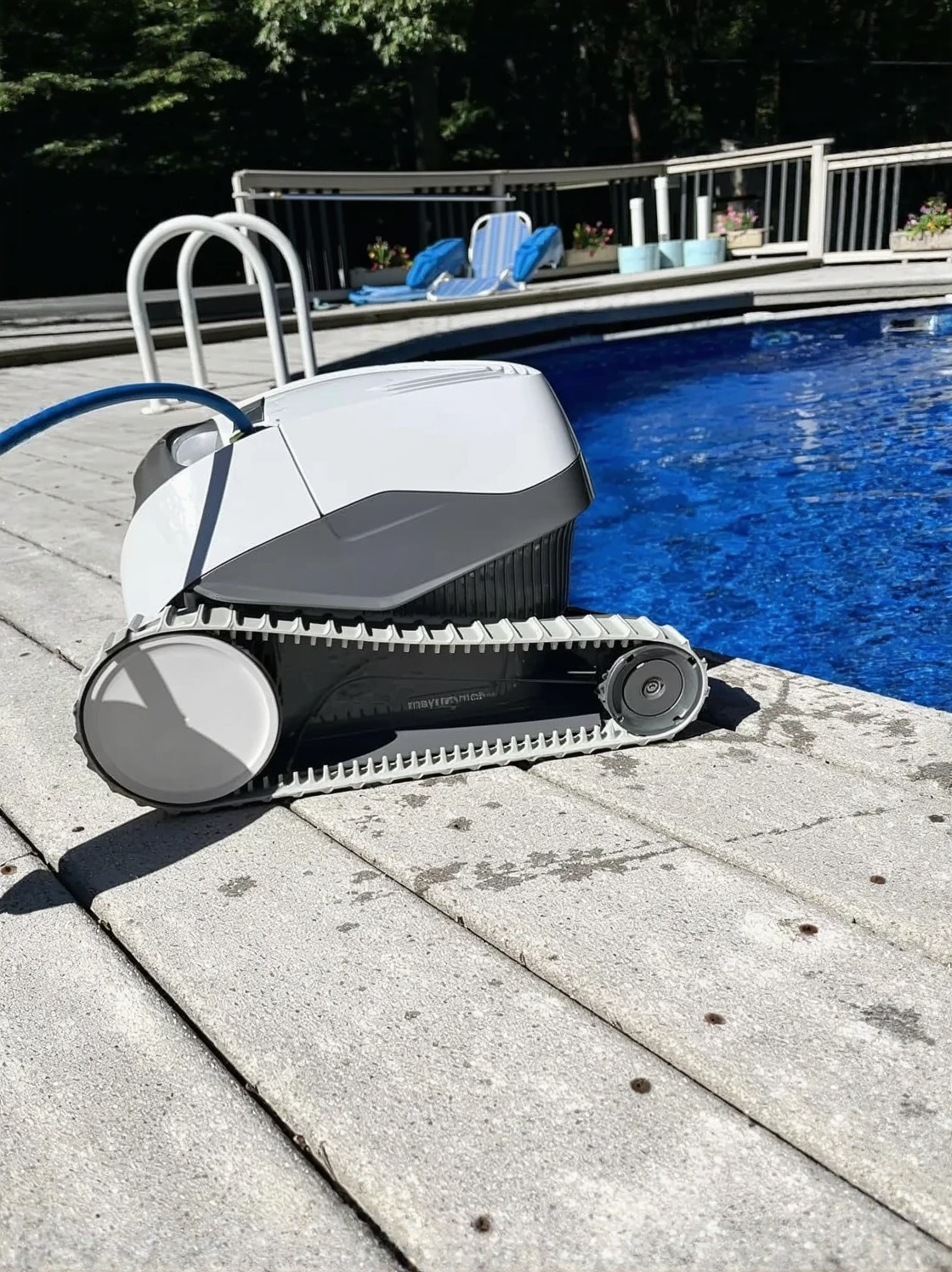 Customer photo of robotic pool cleaner in action cleaning pool floor