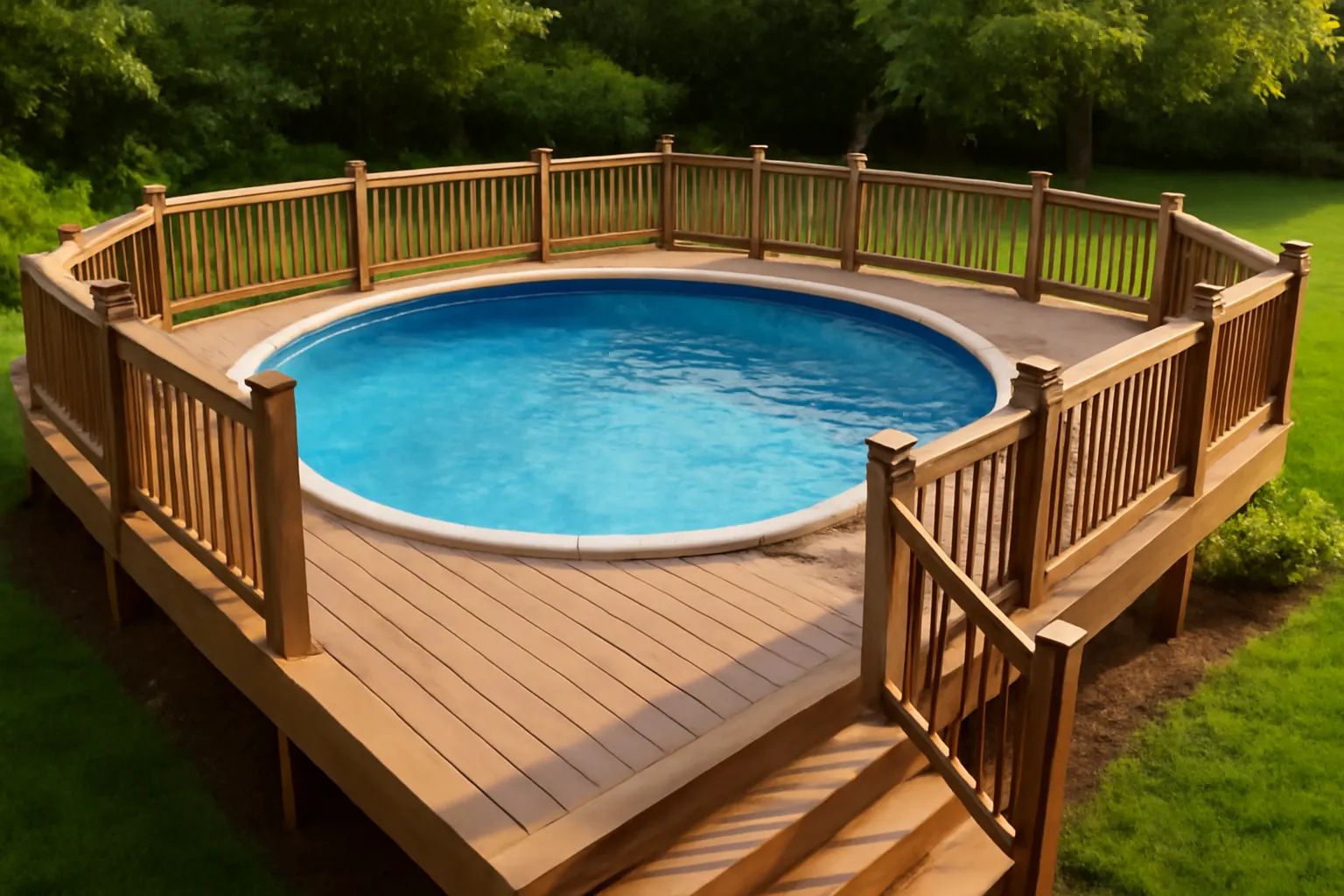deck around above ground pool