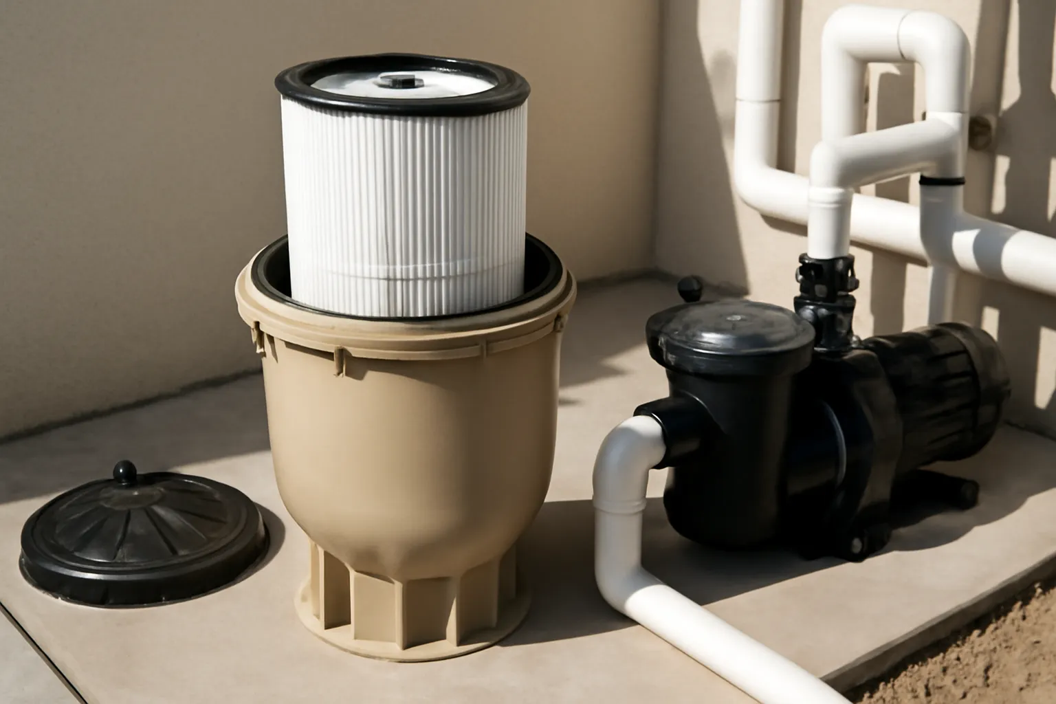 pool filter types sand vs cartridge vs DE